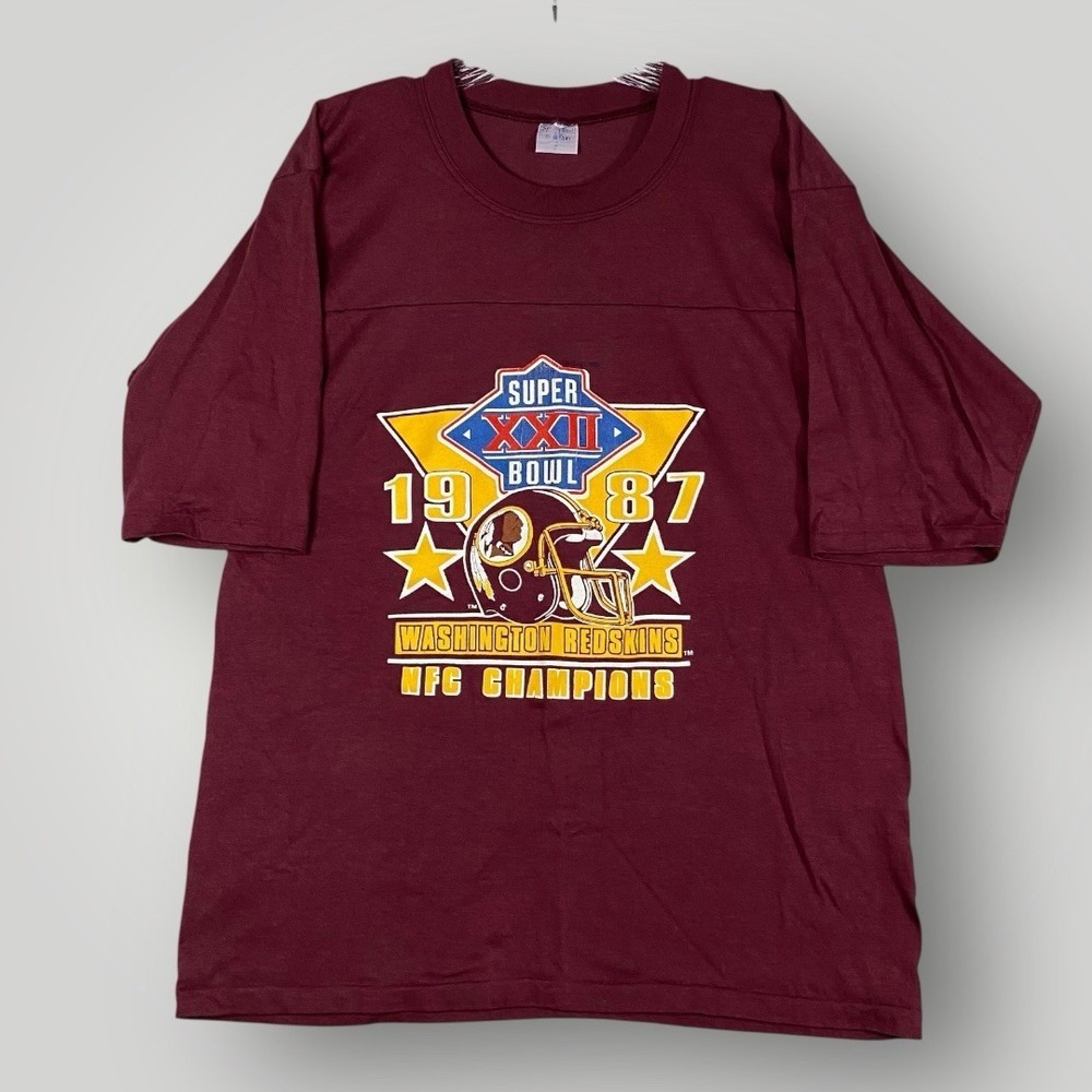 Vintage 1987 Washington Redskins Single Stitch Mens XL Burgundy NFC‎ Champions